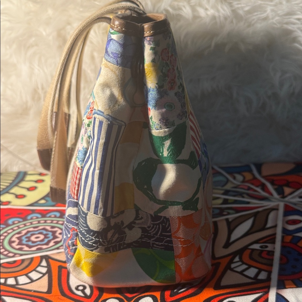 Coach Multicolor Patchwork Canvas Tote with Leath… - image 3